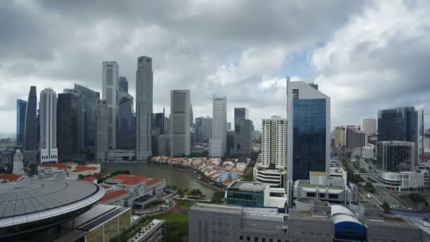 Фінансовий округ на світанку, Сінгапур — стокове відео