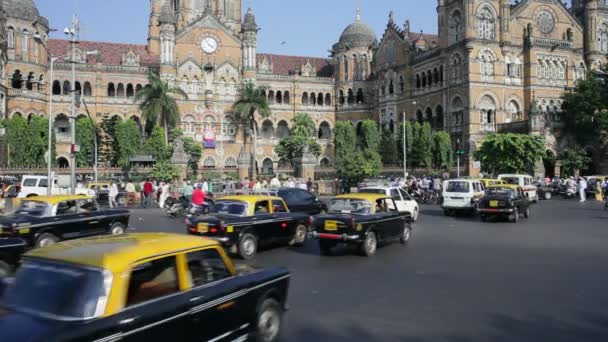 Terminus Chhatrapati біржі Бомбея, Мумбаї — стокове відео