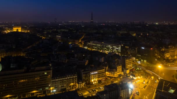 City with the Eiffel Tower, Paris — Stock Video