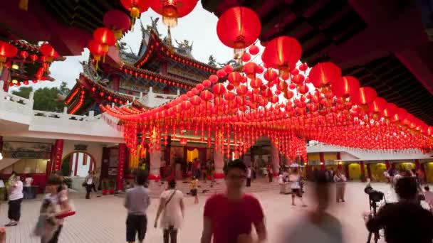 Kinesiska lyktor på Thean Hou Temple — Stockvideo