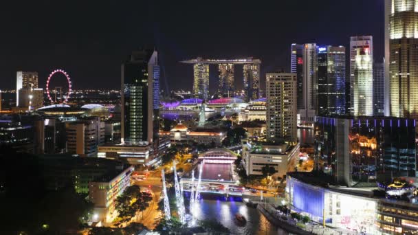 Розважальний район з набережної Кларк, в Сінгапурі — стокове відео