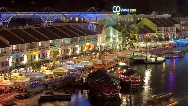 Clarke Quay entertainment district, Singapura — Vídeo de Stock