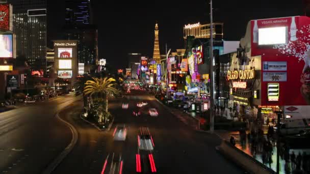 Strip en la noche, Las Vegas — Vídeos de Stock