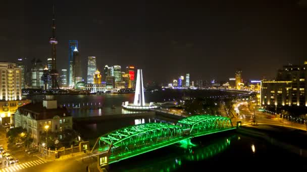 Nieuwe skyline van Pudong, Shanghai — Stockvideo