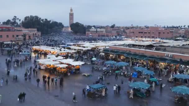 Djemaa el-fna Nachtmarkt, Marrakesch — Stockvideo