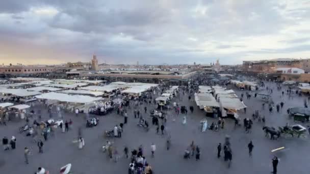 Djemaa el-Fna éjszaka piacot, Marrakech — Stock videók