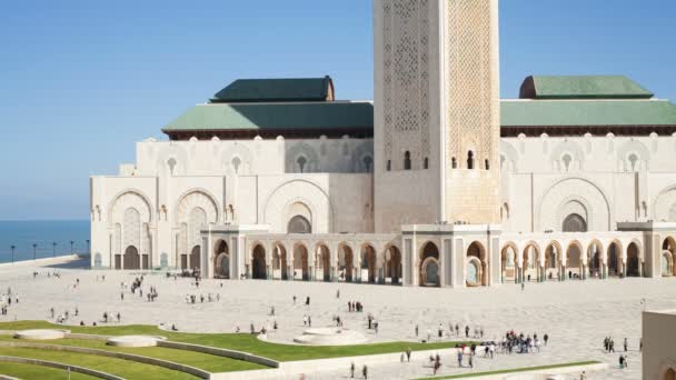 Mezquita Hassan II, Marruecos, Norte de África — Vídeo de stock