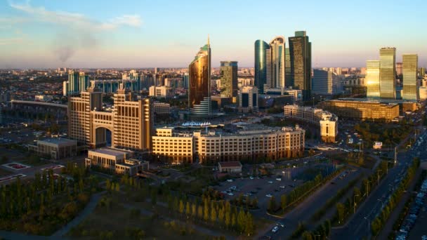 Κεντρική επιχειρηματική περιοχή της Αστάνα — Αρχείο Βίντεο