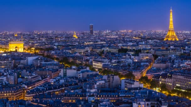 Arc de Triomphe a Eiffelova věž Paříž — Stock video