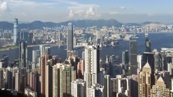 Port de Victoria à Hong Kong, Chine — Video