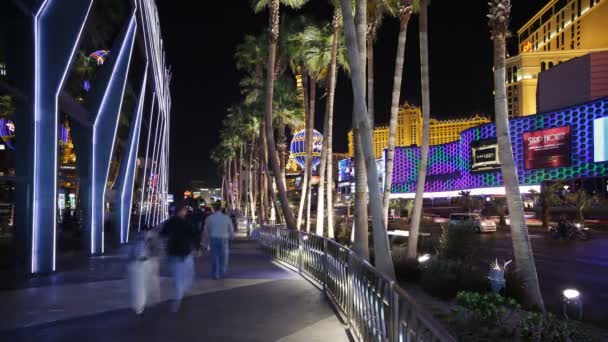 Strip à noite, Las Vegas — Vídeo de Stock