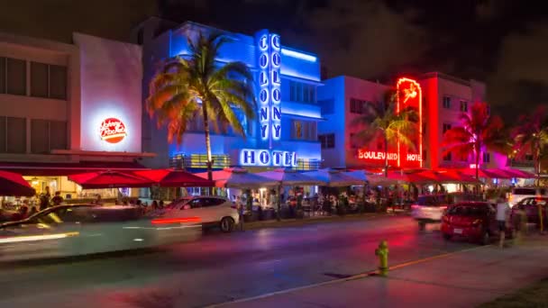 Art deco district, Miami — Stock Video