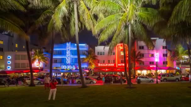 Art deco district, Miami — Stock video