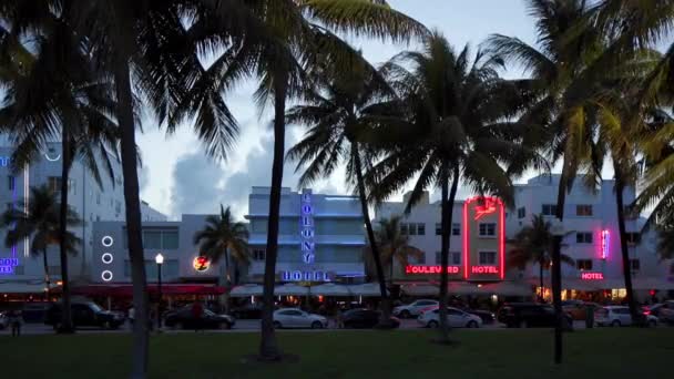 Art deco district, Miami — Stock video