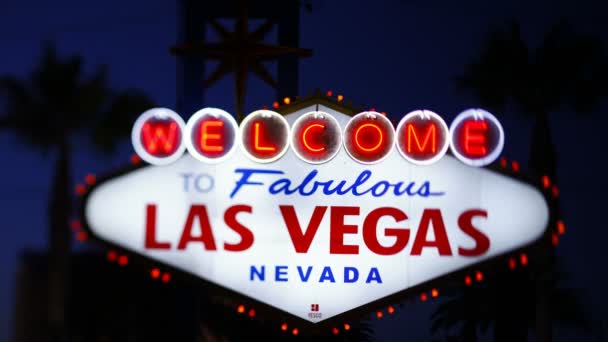 Bienvenido a las vegas signo — Vídeos de Stock