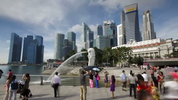 Den Merlion statyn, Singapore — Stockvideo