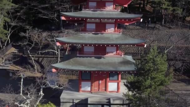 Mount Fuji en Chureito Pagoda, Japan — Stockvideo