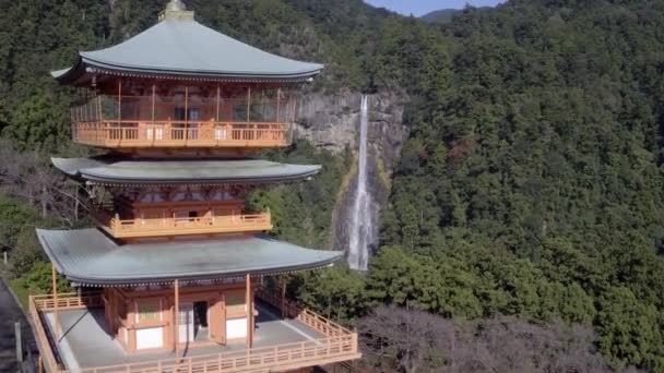 Pagoda Nachisan Seiganto-ji en el Santuario Kumano Nachi — Vídeo de stock