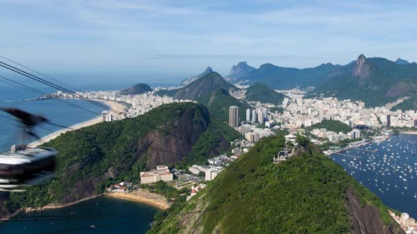 Cable car at Sugar Loaf Mountain — Stock Video