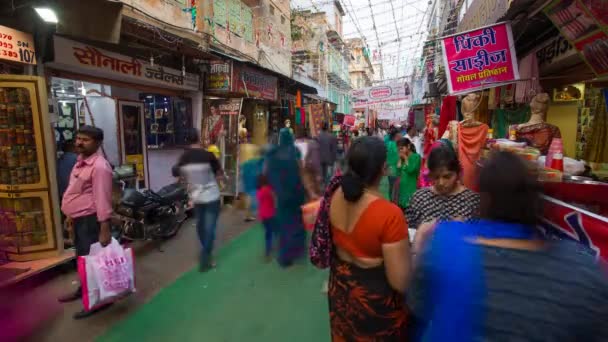 Sokak pazar alanı, Jaipur sahnede — Stok video