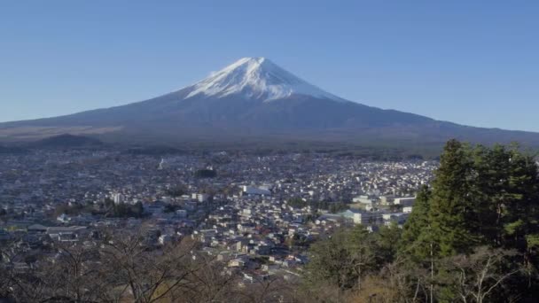 Hora Fudži a Chureito Pagoda, Japonsko — Stock video