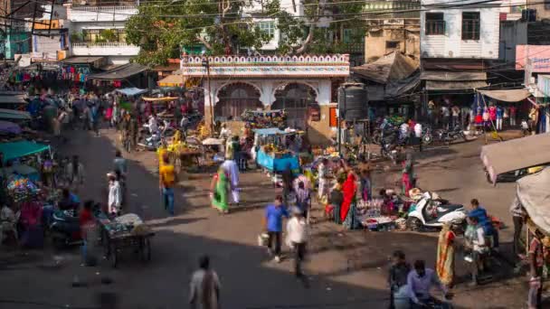 Scena ulica na starym mieście Udaipur — Wideo stockowe