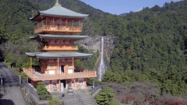 Pagoda Nachisan Seiganto-ji en el Santuario Kumano Nachi — Vídeos de Stock