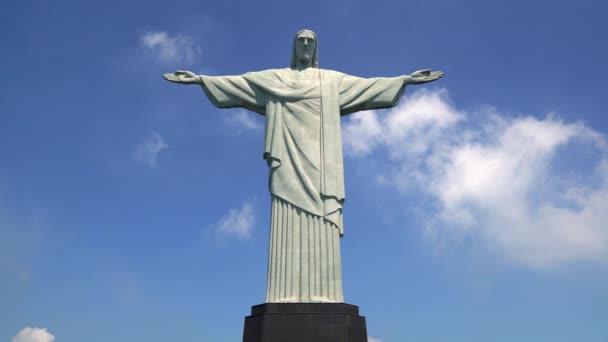 Estátua do Cristo Redentor no Rio de Janeiro — Vídeo de Stock