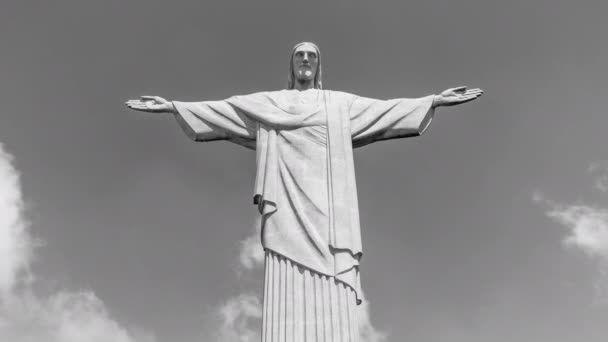 Kristusstatyn Cristo Redentor i rio de janeiro — Stockvideo