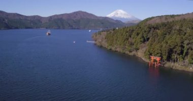 Lake Ashinoko Fuji Dağı ile