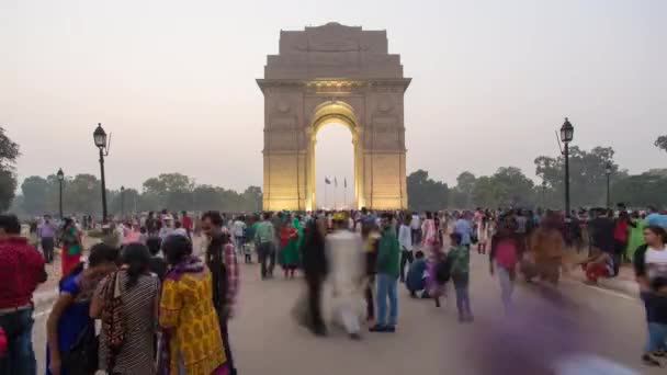 Ворота Индии, Дели — стоковое видео