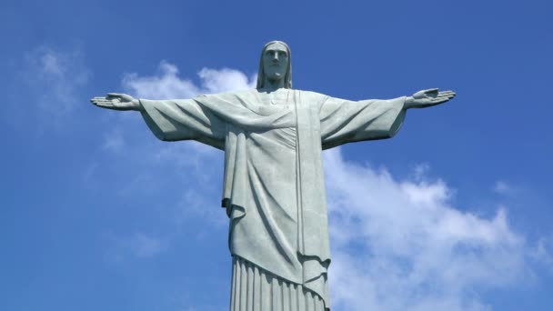 İsa kurtarıcı heykeli, rio de janeiro — Stok video