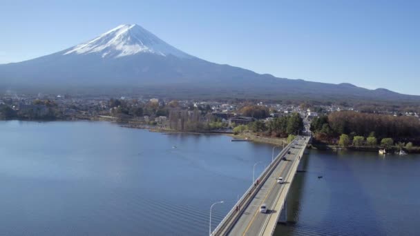 O Lago Kawaguchi com o Monte Fuji — Vídeo de Stock