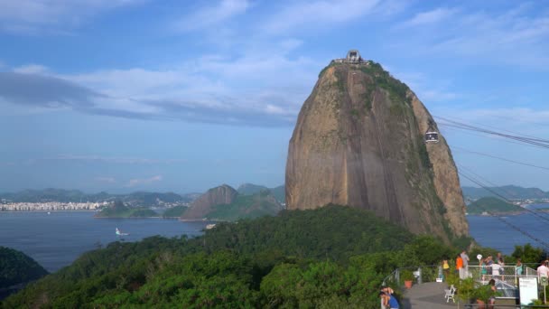 Cable car in Sugar Loaf Mountain — Stockvideo