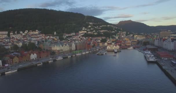 Porto Vagen, Bergen — Vídeo de Stock