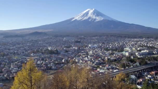 Mount Fuji och Chureito Pagoda, Japan — Stockvideo