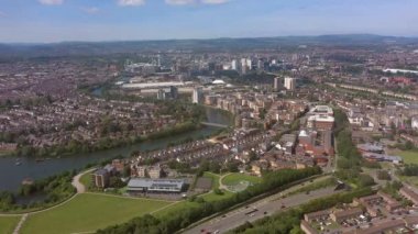 Cardiff şehri, Cardiff, Güney Glamorgan, Galler, Birleşik Krallık üzerinden havadan.