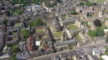 Aerial of Radcliffe Kamera, Bodleian Kütüphanesi, Oxford Üniversitesi, Oxford Şehir Merkezi, Oxfordshire, İngiltere