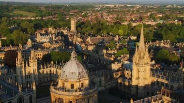 Aerial of Radcliffe Kamera, Bodleian Kütüphanesi, Oxford Üniversitesi, Oxford Şehir Merkezi, Oxfordshire, İngiltere