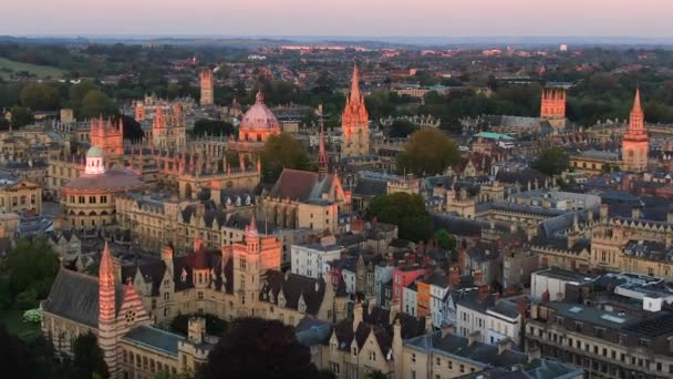 Aerial Radcliffe Camera Bodleian Library Oxford University Oxford City Centre — Vídeo de Stock