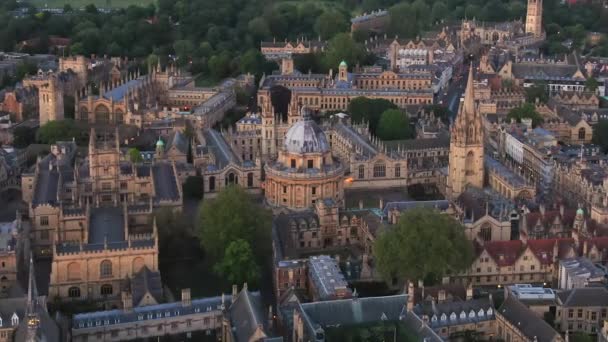 Luchtfoto Van Radcliffe Camera Bodleian Library Oxford University Oxford Stadscentrum — Stockvideo