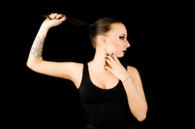 mooie vrouw bedrijf pythongüzel bir kadın tutarak python