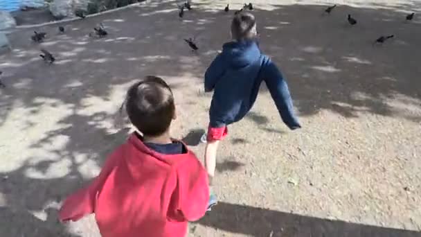 Enfants courant dans la rue — Video