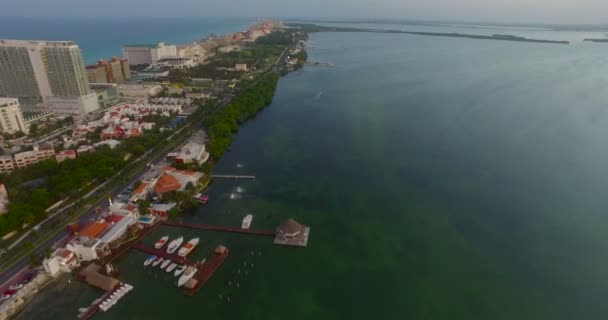 Aerial view of Cancun city — Stock Video