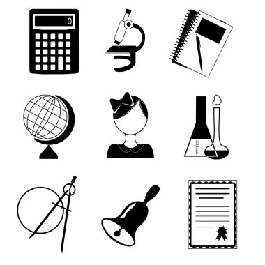 set eğitim simgeler 