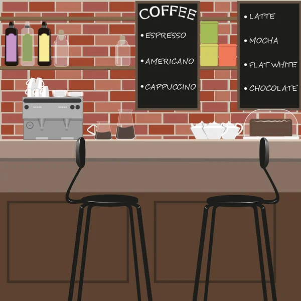 Inneneinrichtung eines Cafés — Stockvektor