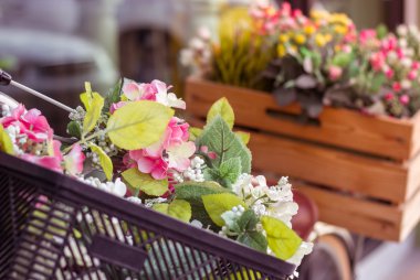 Çiçek sepeti Bisiklet