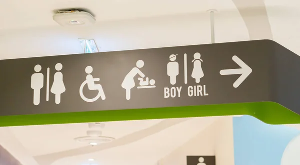 Toaleta Znak Dla Mężczyzny Kobieta Handicap Chłopiec Dziewczyna Matka Dziecko — Zdjęcie stockowe