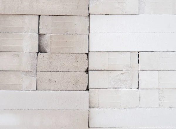 Weiße Porenbeton Blöcke Für Den Hausbau Leichtbau Struktur Industriellen Hintergrund — Stockfoto