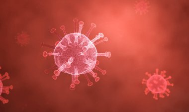 3D Coronavirus 'u mikroskop altında incelemek, yeni patojenik bulaşıcı 2019 nCoV virüs salgını Wuhan Çin' de bulundu, bilimsel mikrobiyoloji kavramı.